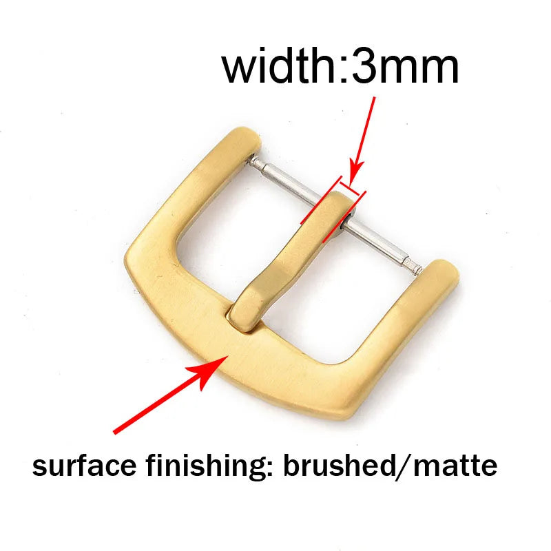 Metal Watch Band Buckle 16mm 18mm 20mm 22mm 24mm 26mm Watchband Strap Silver Black Gold Stainless Steel Clasp Accessories