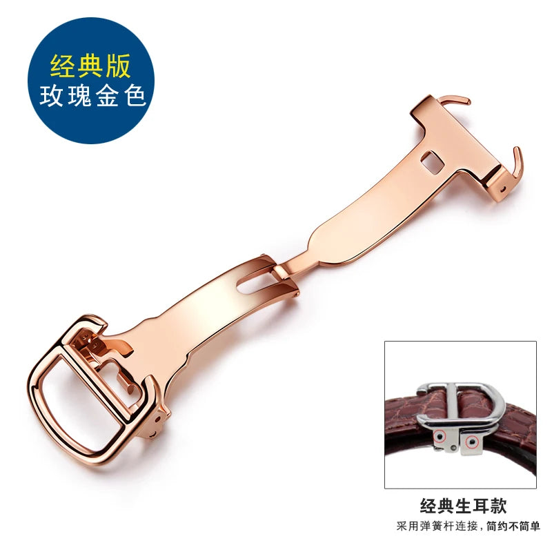 Stainless steel watch buckle For Cartier BALLON BlEU Tank Calibre 12mm 14mm 16mm 18mm 20mm silver rose gold watch folding buckle