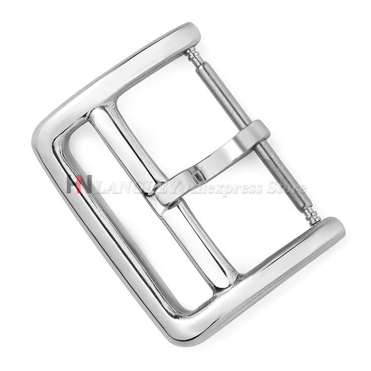 Solid Stainless Steel Watch Buckle 12/14/16/17/18/20mm/22mm Watchband Metal Square Button Polished Clasps Silver Black Rose Gold