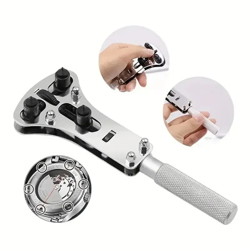 Watch Repair Tool Waterproof Screw Adjustable 3 Claws Back Case Opener Wrench Remover Watch Battery Press Closer Remover Wrench