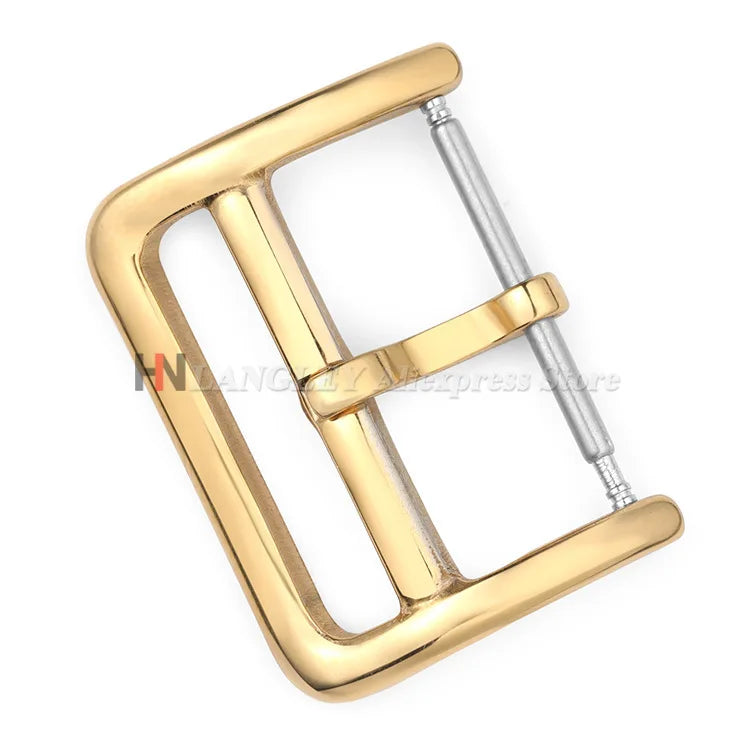 Solid Stainless Steel Watch Buckle 12/14/16/17/18/20mm/22mm Watchband Metal Square Button Polished Clasps Silver Black Rose Gold