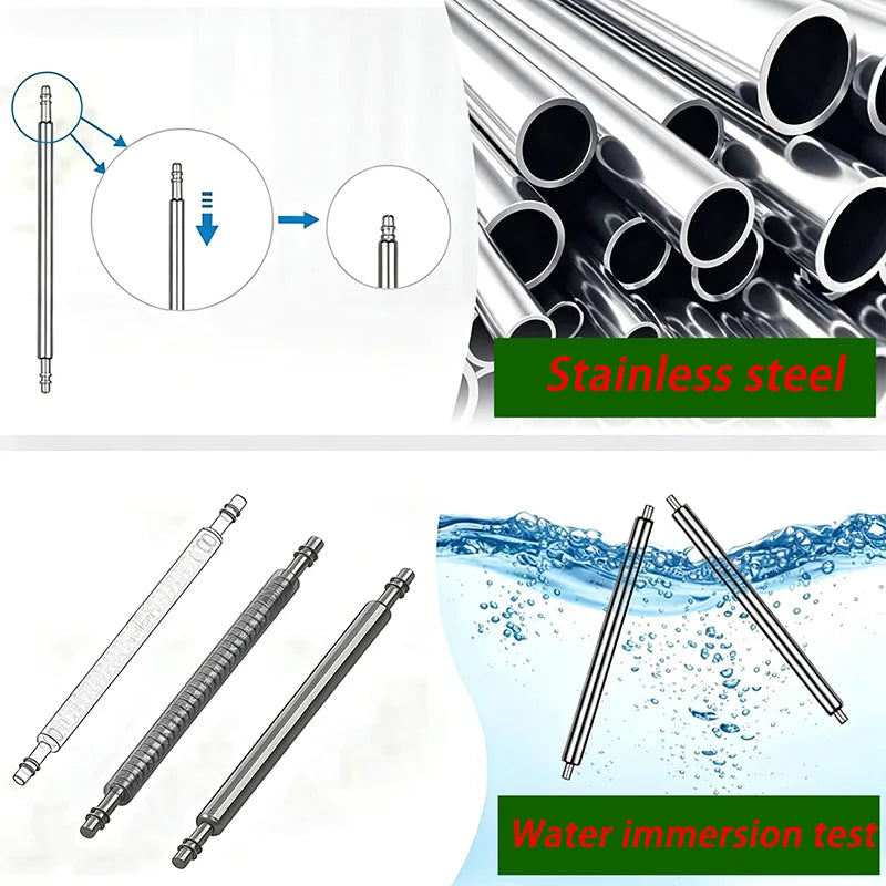 Watch bands Spring Bars Dia 1.5MM Stainless Steel Easy Install Length 16mm 18mm 19mm 20mm 21mm 22mm 24mm Watch Strap Spring Bars
