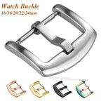 Metal Watch Band Buckle 16mm 18mm 20mm 22mm 24mm 26mm Men Watchband Strap Silver Black Gold Stainless Steel Clasp Watch Buckles