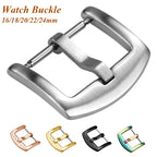 Metal Watch Band Buckle 16mm 18mm 20mm 22mm 24mm 26mm Men Watchband Strap Silver Black Gold Stainless Steel Clasp Watch Buckles