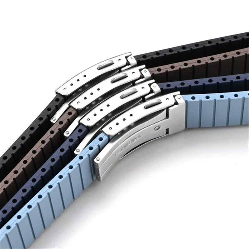 Original Watch Buckle 316L Solid Stainless Steel Double Push Extendable Adjustable Folding Watch Clasp 16/18/20/22mm