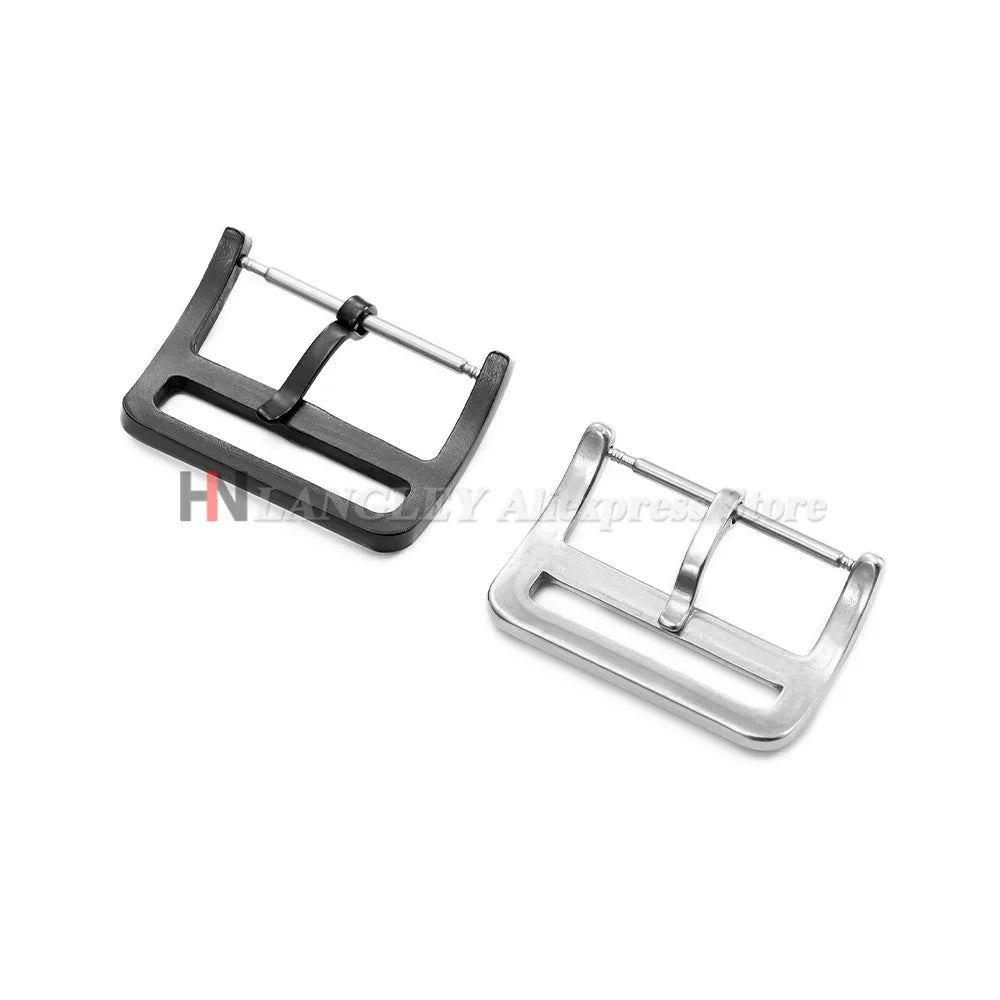Solid Stainless Steel Watch Buckle 12/14/16/17/18/20mm/22mm Watchband Metal Square Button Polished Clasps Silver Black Rose Gold