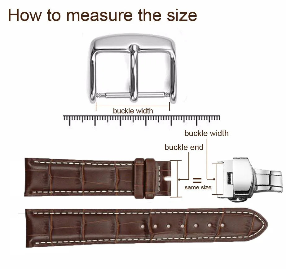 Stainless Steel Watch Band Buckle 20 22 24 26mm Silver Brushed Watchband Skull Clasp Strap Accessories