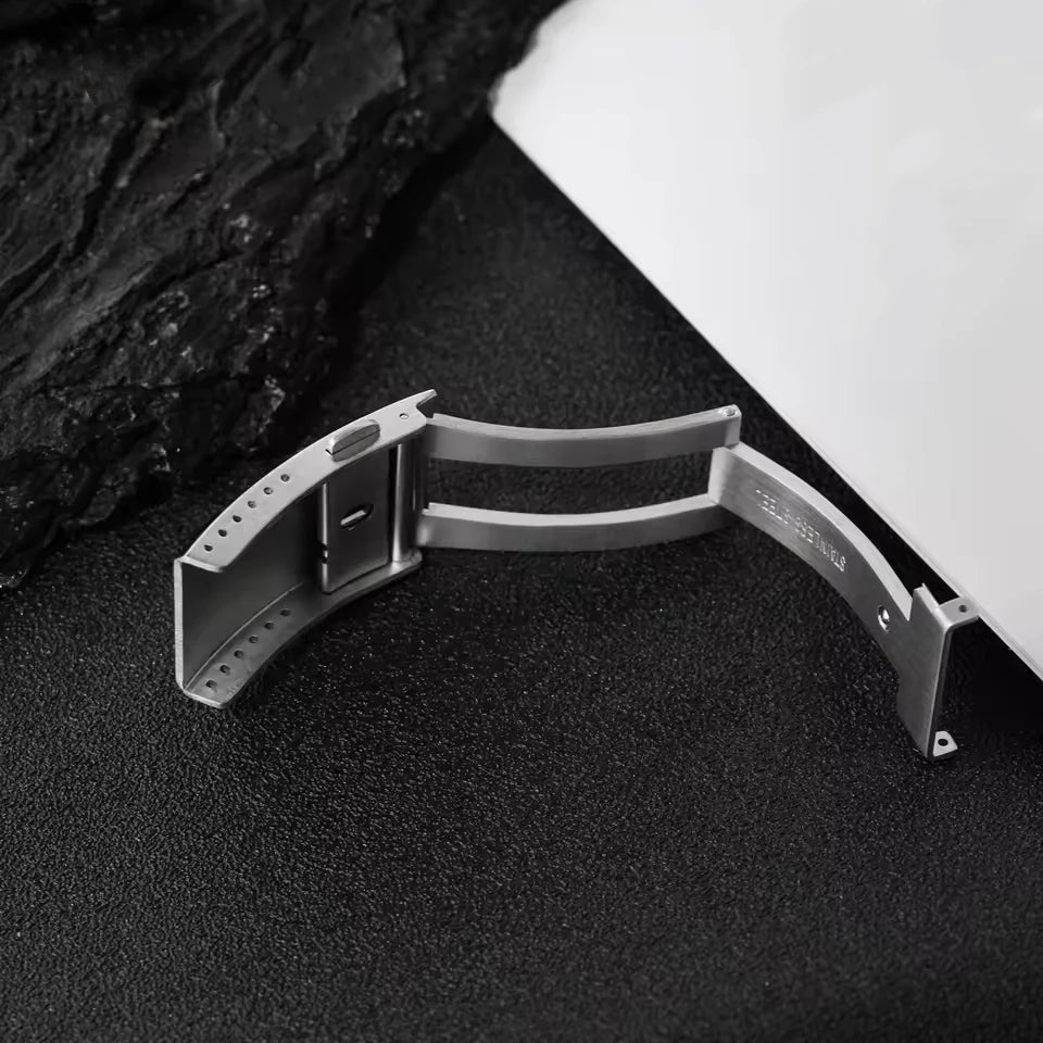 Original Watch Buckle 316L Solid Stainless Steel Double Push Extendable Adjustable Folding Watch Clasp 16/18/20/22mm