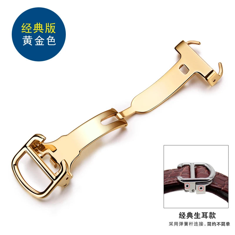 Stainless steel watch buckle For Cartier BALLON BlEU Tank Calibre 12mm 14mm 16mm 18mm 20mm silver rose gold watch folding buckle