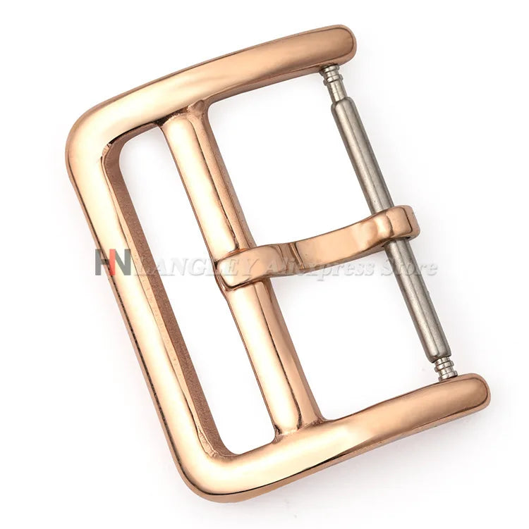 Solid Stainless Steel Watch Buckle 12/14/16/17/18/20mm/22mm Watchband Metal Square Button Polished Clasps Silver Black Rose Gold