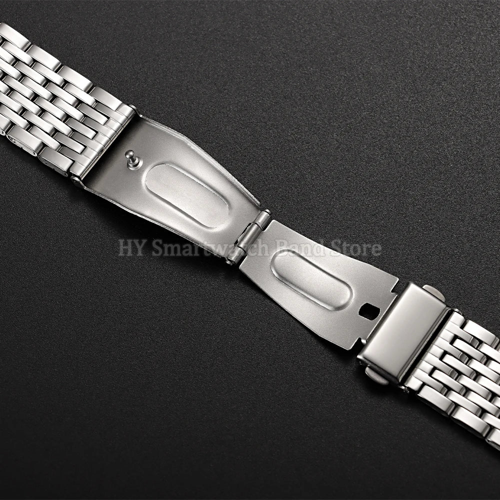 Stainless Steel Watch Bands 18mm 20mm 22mm for Men Women Universal Sport Bracelet Replacement Metal Folding Buckle Wrist Band