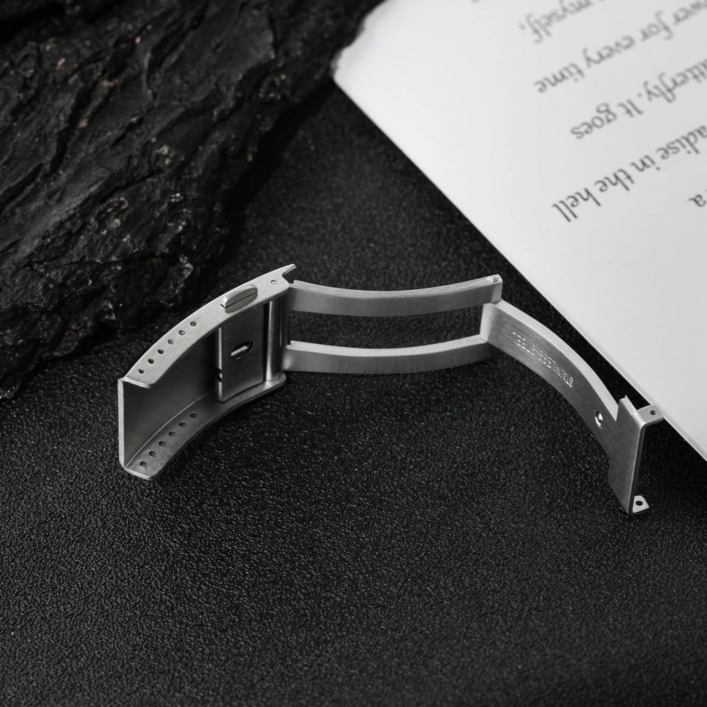 Original Watch Buckle 316L Solid Stainless Steel Double Push Extendable Adjustable Folding Watch Clasp 16/18/20/22mm