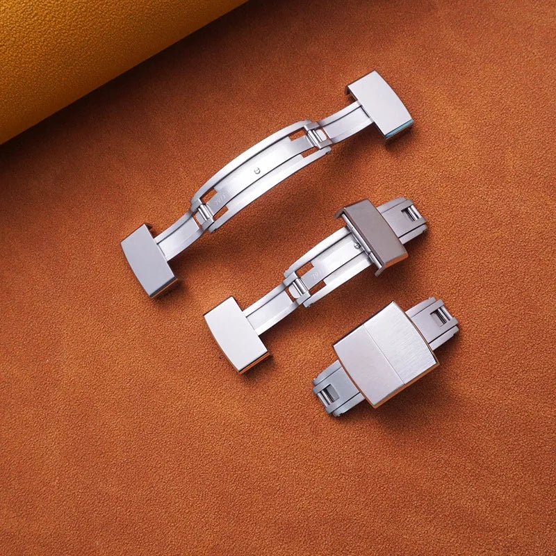 Original Watch Buckle 316L Solid Stainless Steel Double Push Extendable Adjustable Folding Watch Clasp 16/18/20/22mm