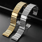 Stainless Steel Watch Bands 18mm 20mm 22mm for Men Women Universal Sport Bracelet Replacement Metal Folding Buckle Wrist Band