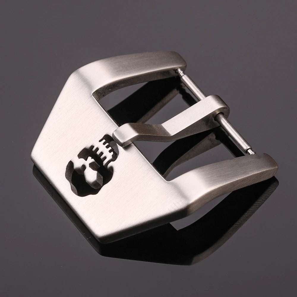 Stainless Steel Watch Band Buckle 20 22 24 26mm Silver Brushed Watchband Skull Clasp Strap Accessories