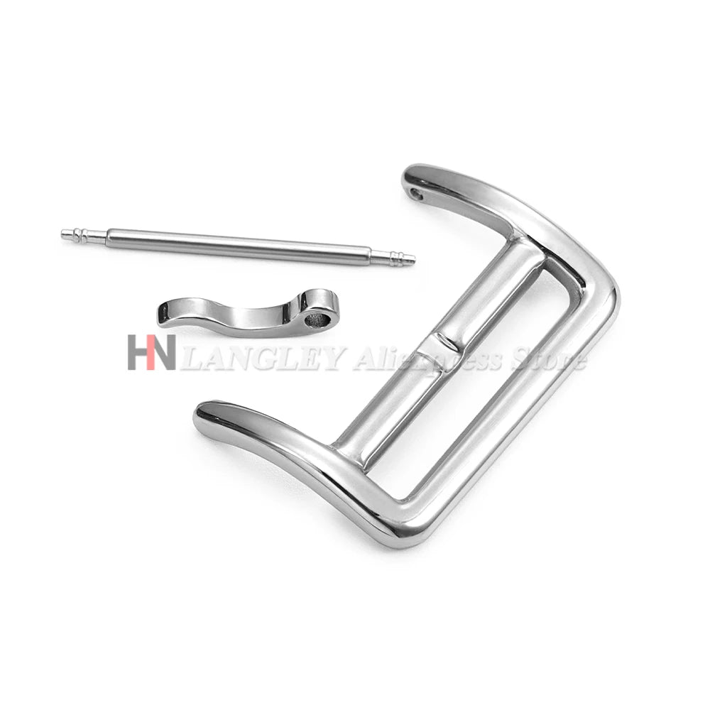 Solid Stainless Steel Watch Buckle 12/14/16/17/18/20mm/22mm Watchband Metal Square Button Polished Clasps Silver Black Rose Gold